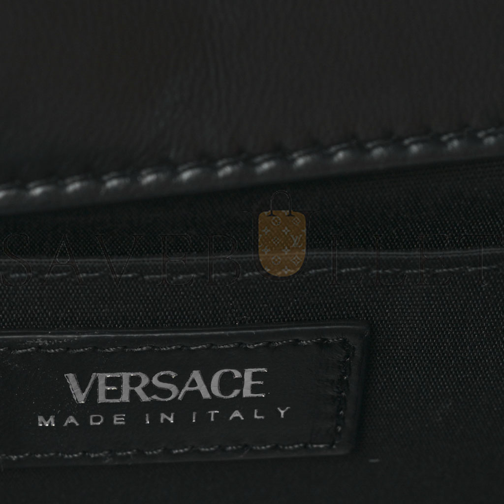 VERSACE NAPPA QUILTED MEDUSA SMALL CHAIN SHOULDER BAG BLACK (18*13*16cm)