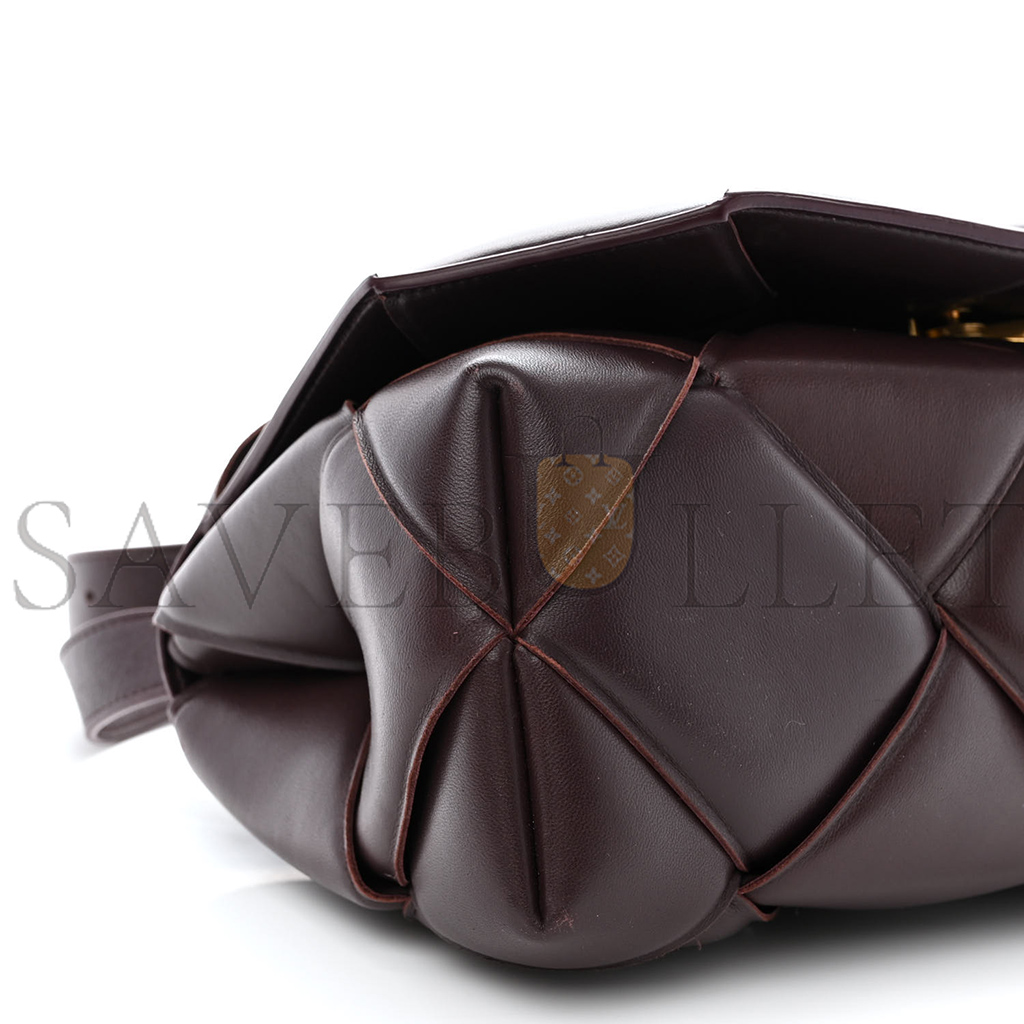 BOTTEGA VENETA NAPPA INTRECCIO PADDED TOP HANDLE SHOULDER BAG GRAPE  (30*16*10cm)