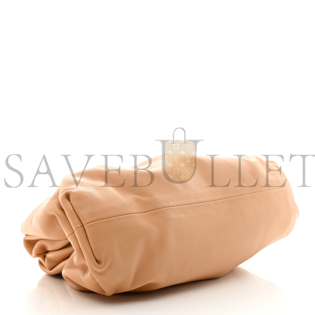 BOTTEGA VENETA CALFSKIN TEEN POUCH ALMOND  (31*15*6cm)