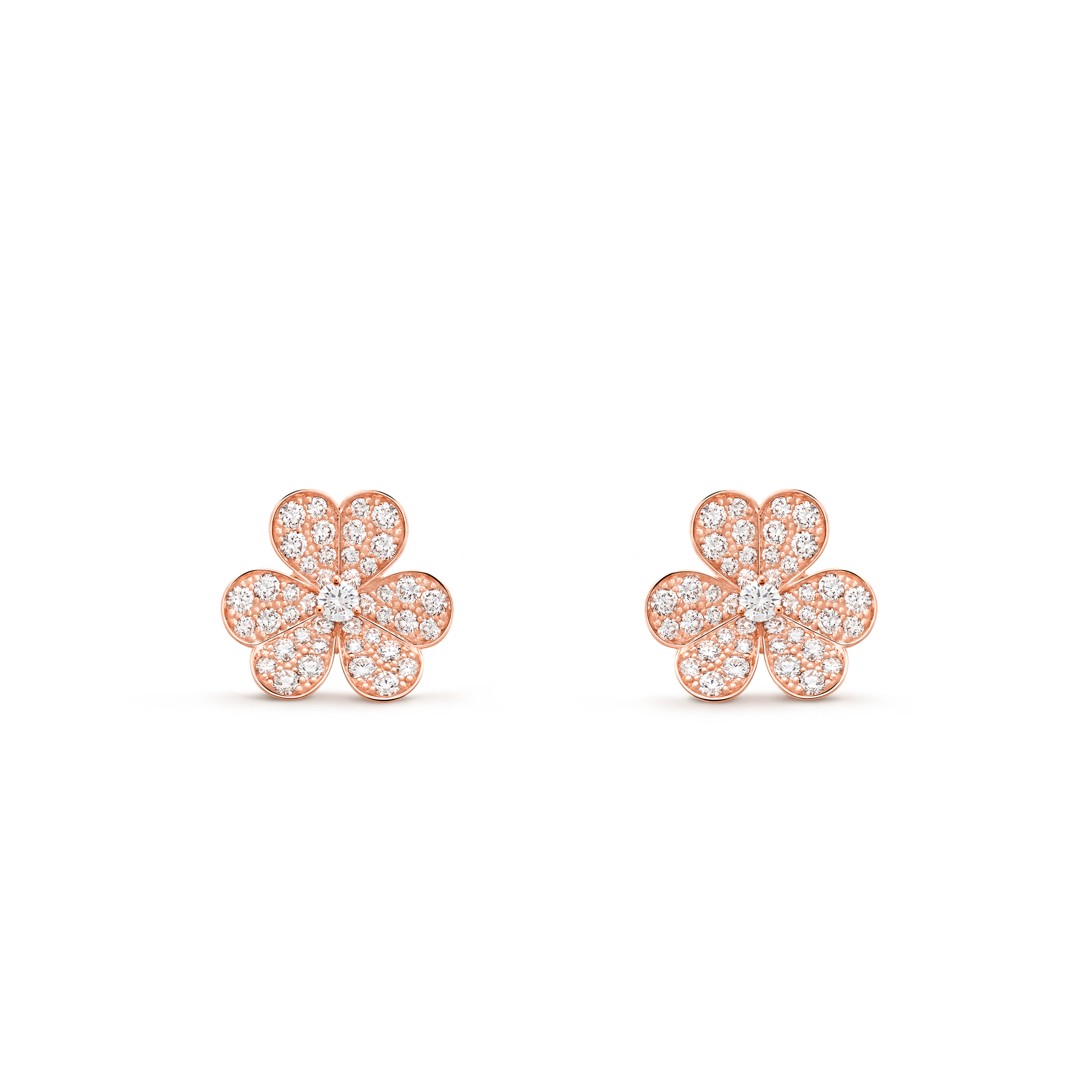 VAN CLEEF ARPELS FRIVOLE EARRINGS, SMALL MODEL - ROSE GOLD, DIAMOND  VCARP7RM00