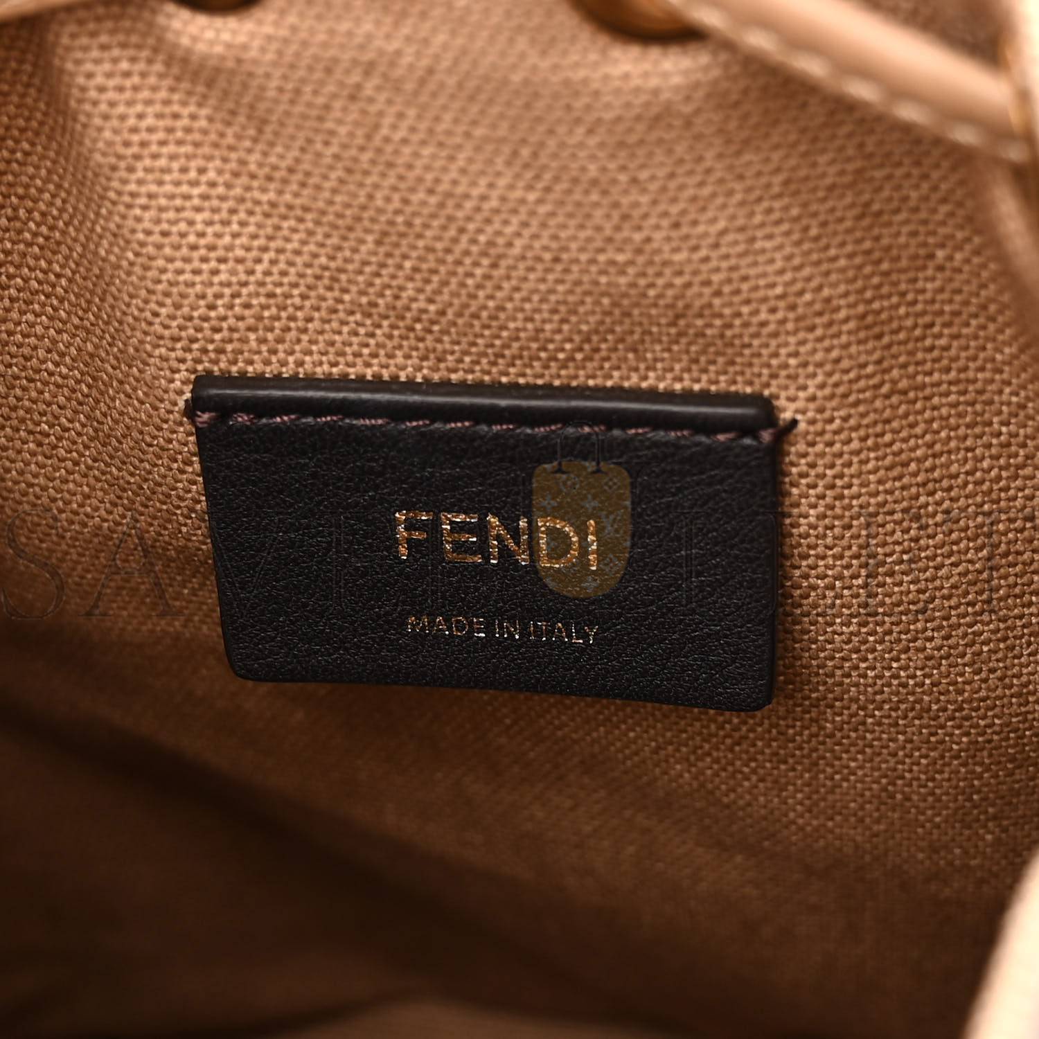 FENDI CANVAS VITELLO KING F IS FENDI FF MULTICOLOR EMBROIDERED MINI MON TRESOR BUCKET BAG MULTICOLOR CUOIO (18*12*10cm)