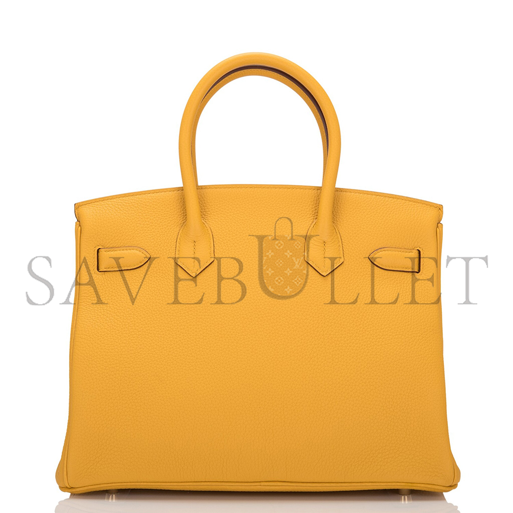 HERMÈS JAUNE AMBRE TOGO BIRKIN 30 GOLD HARDWARE 265380 (30*22*16cm)