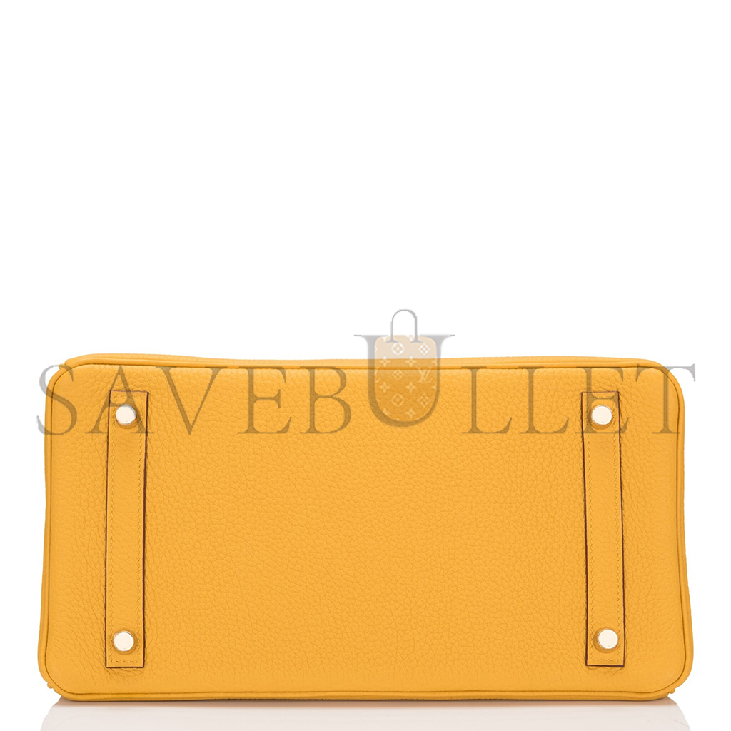 HERMÈS JAUNE AMBRE TOGO BIRKIN 30 GOLD HARDWARE 265380 (30*22*16cm)