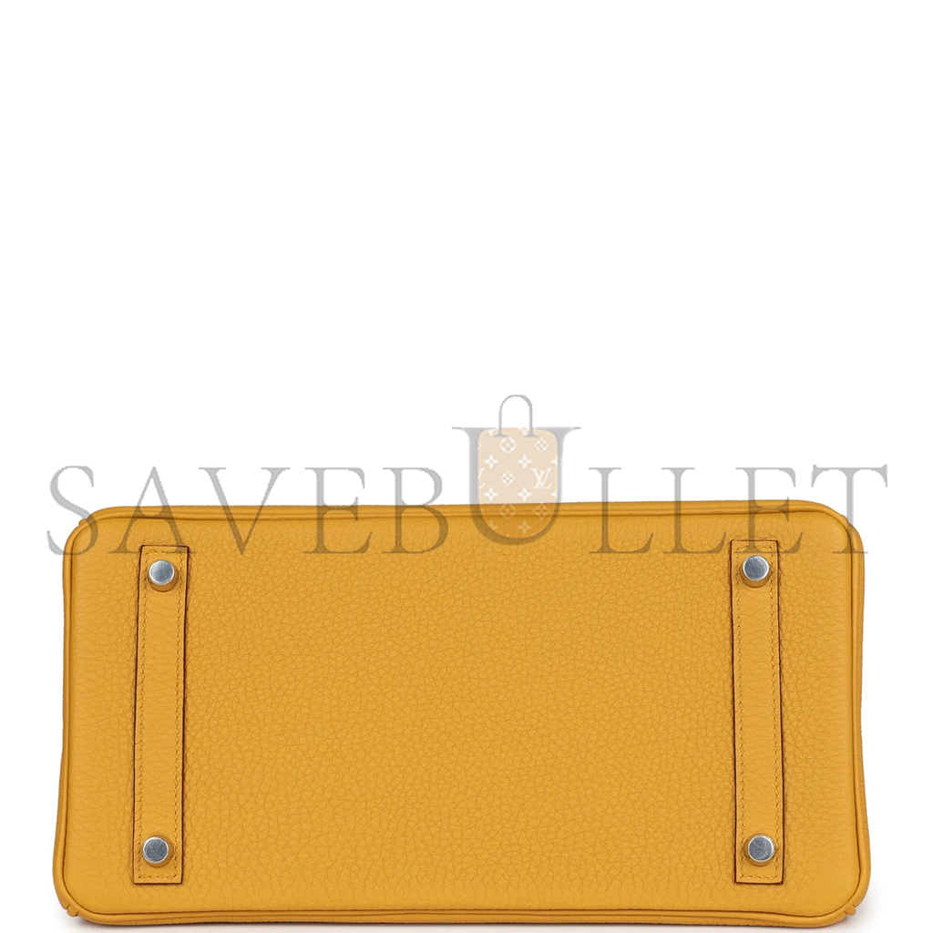 HERMÈS BIRKIN 30 JAUNE AMBRE TOGO PALLADIUM HARDWARE 265381 (30*22*16cm)