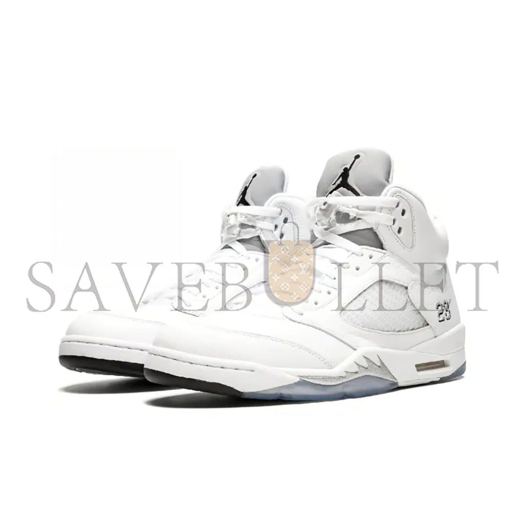 NIKE JORDAN 5 RETRO METALLIC WHITE 136027-130