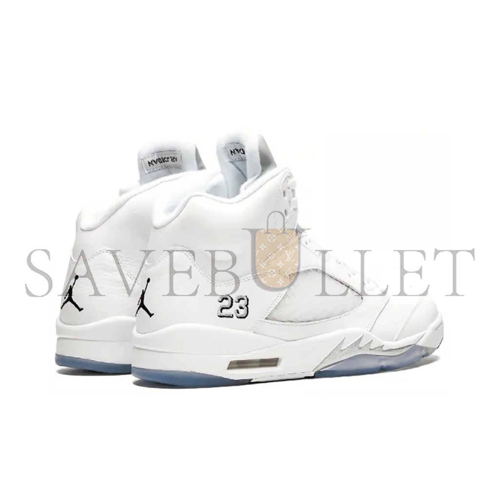 NIKE JORDAN 5 RETRO METALLIC WHITE 136027-130