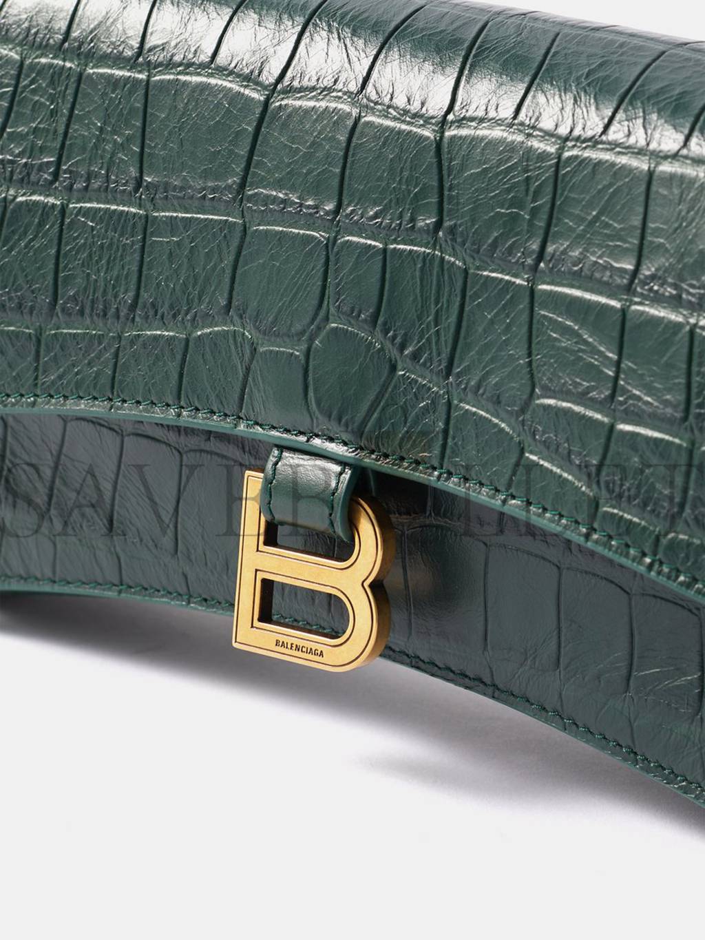 BALENCIAGA GREEN CRUSH XS CROCODILE-EFFECT LEATHER CROSS-BODY BAG MATCHESFASHION US (21.5*11*5cm)