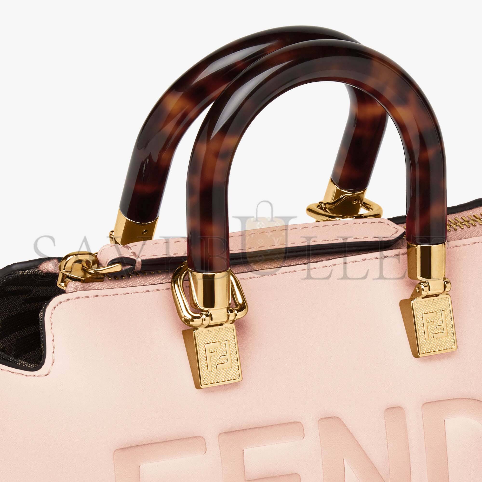 FENDI BY THE WAY MINI - SMALL BOSTON BAG IN LIGHT PINK LEATHER 8BS067ABVLF14N1 (20.5*12*9cm)