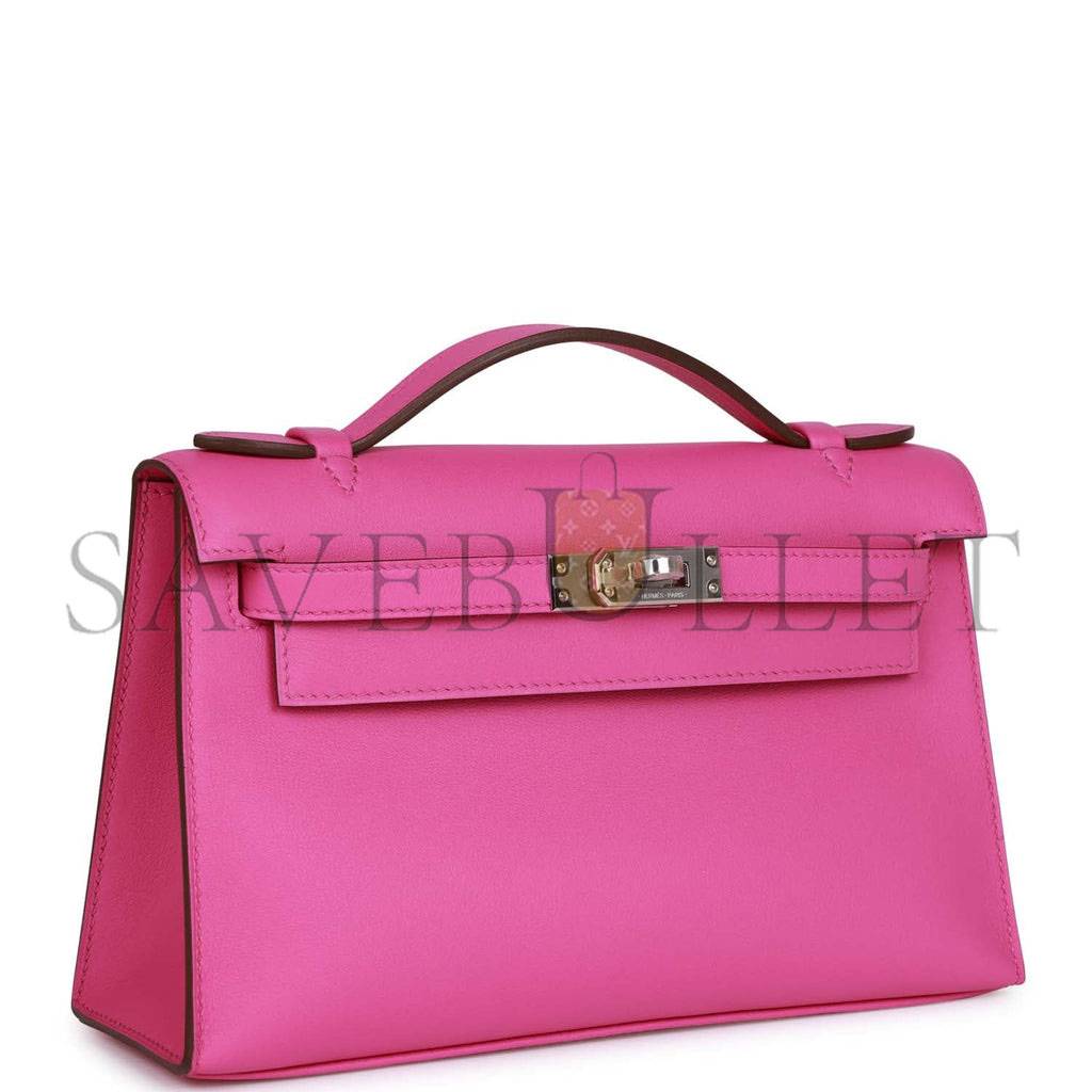 HERMES MINI KELLY POCHETTE MAGNOLIA SWIFT PALLADIUM HARDWARE  (22*14*7cm)