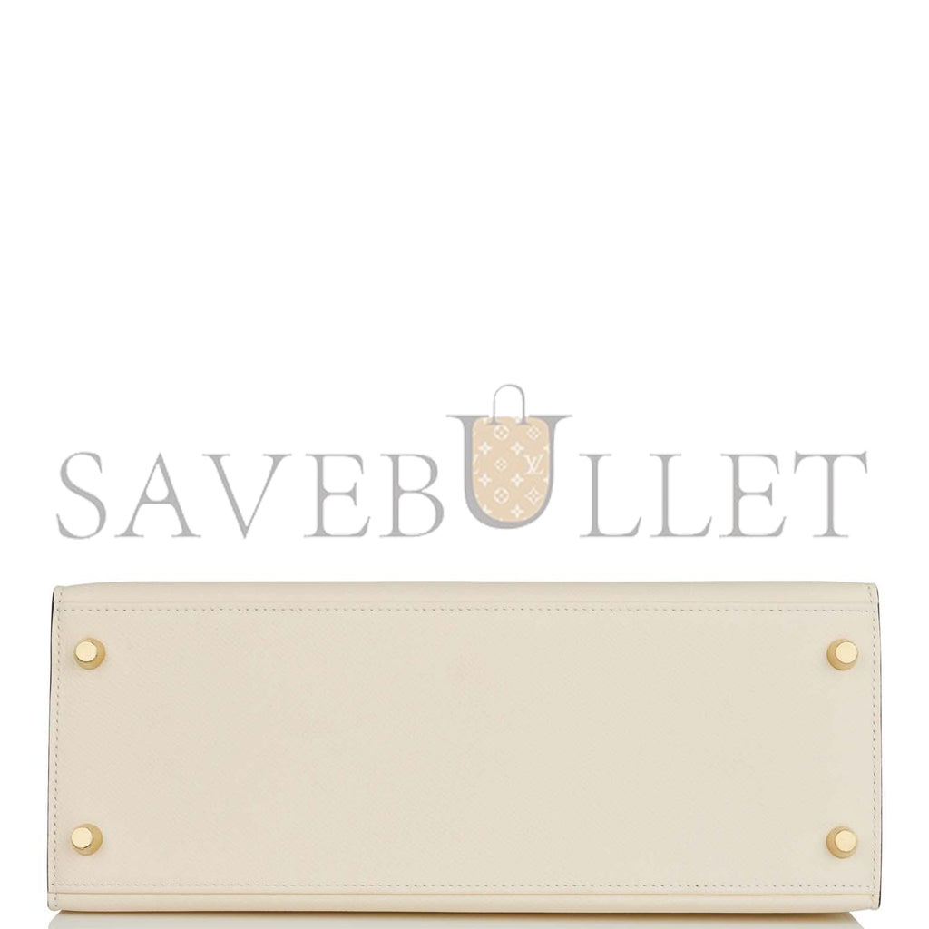 HERMES SPECIAL ORDER (HSS) KELLY SELLIER 28 NATA VERSO EPSOM BRUSHED GOLD HARDWARE  (28*22*10cm)