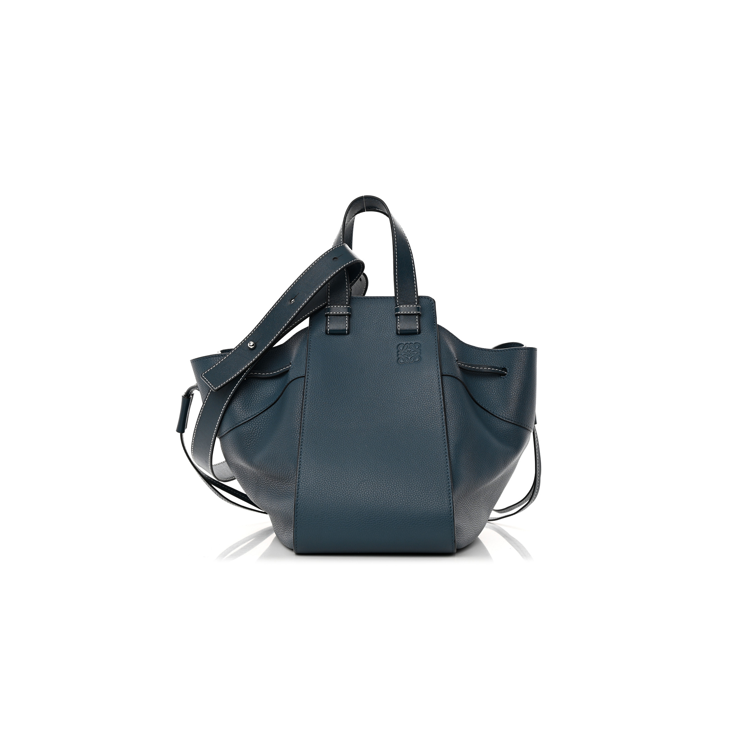 LOEWE CALFSKIN SMALL HAMMOCK SHOULDER BAG MARINE (30*25*13.5)