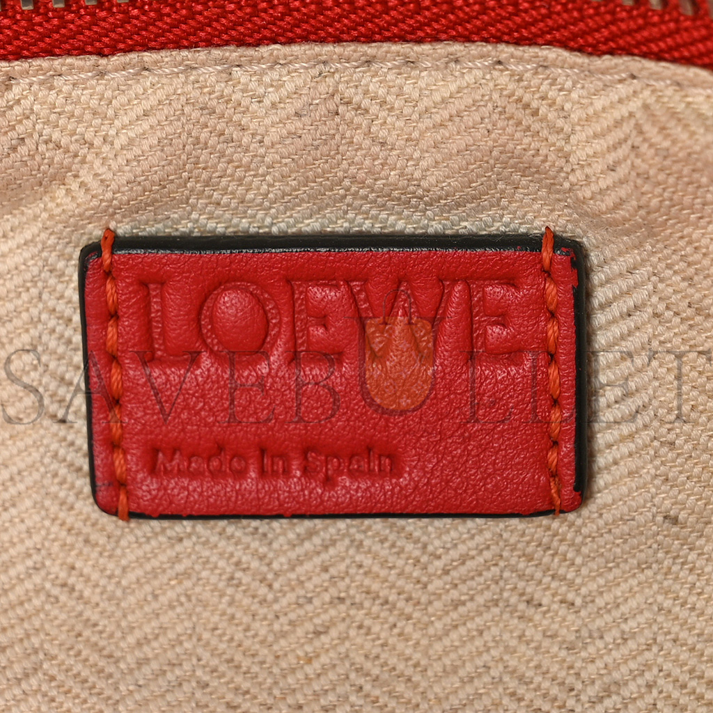 LOEWE CALFSKIN SMALL PUZZLE BAG SCARLET (24*16.5*10.5cm)