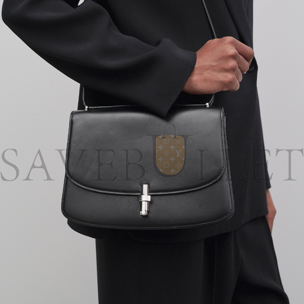 THE ROW SOFIA 10.00 SHOULDER BAG IN LEATHER BLACK W1570L60BLPL (25*18*8cm)