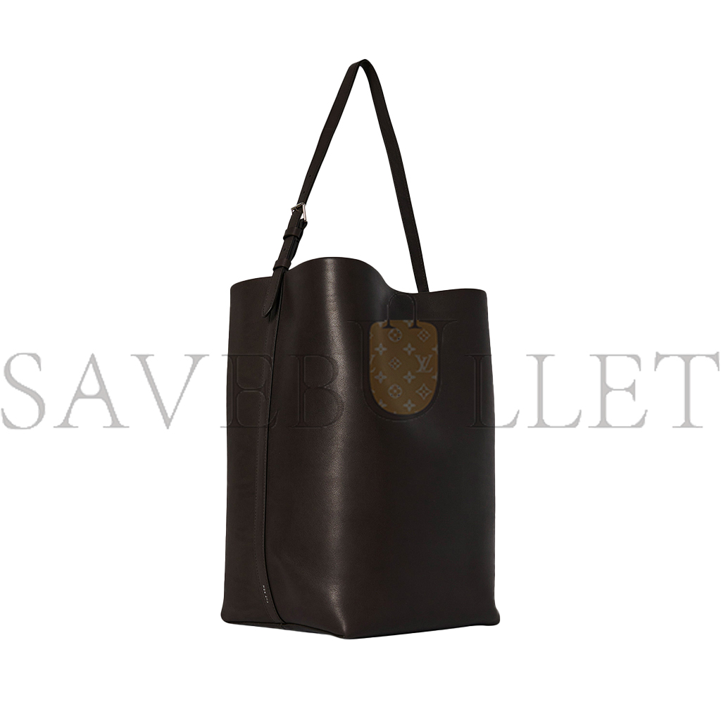 THE ROW LARGE NS SHOULDER BAG IN LEATHER DARK BROWN W1587L72DBP (43*38*20cm)