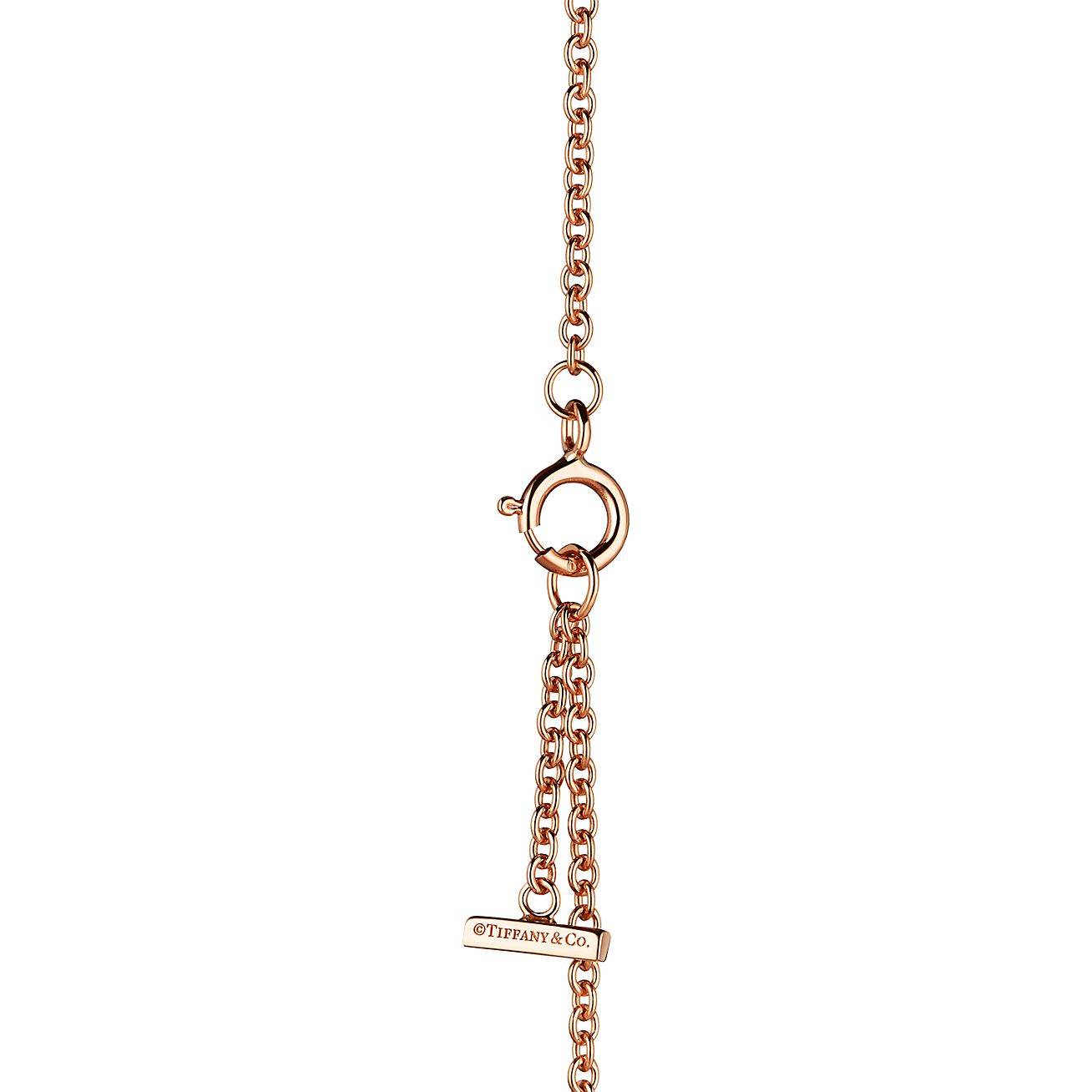 TIFFANY T SMILE BRACELET IN ROSE GOLD WITH DIAMONDS