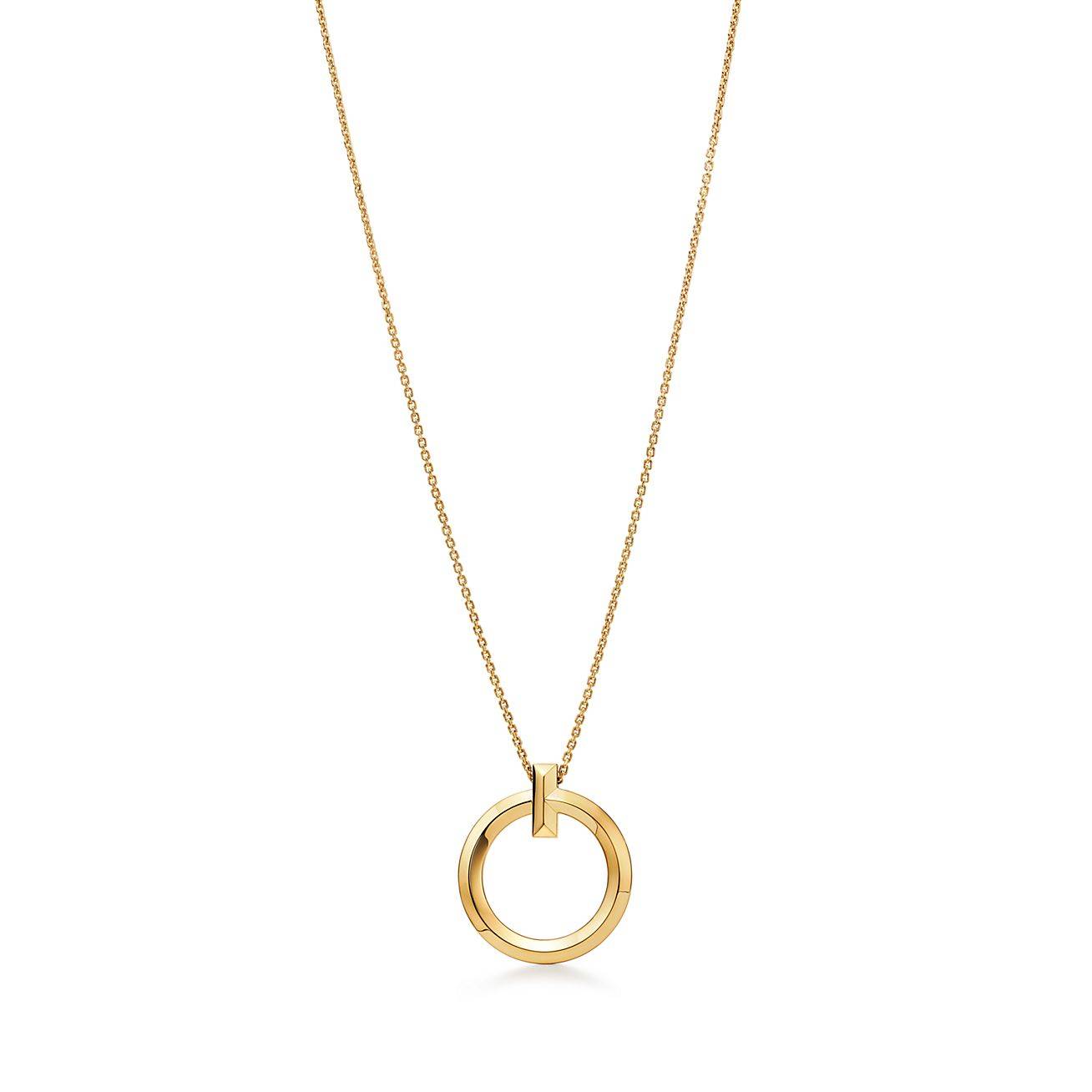 TIFFANY T T1 CIRCLE PENDANT IN ROSE GOLD, LARGE