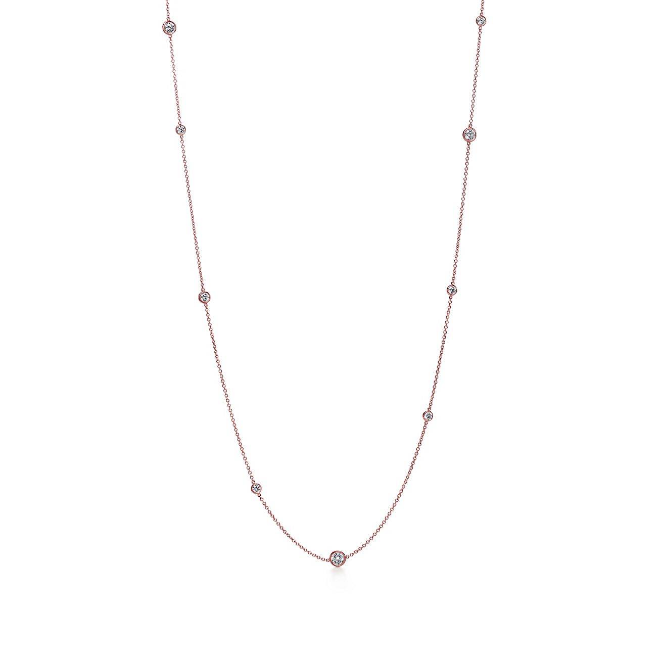 TIFFANY  ELSA PERETTI® DIAMONDS BY THE YARD® SPRINKLE NECKLACE IN ROSE GOLD WITH DIAMONDS