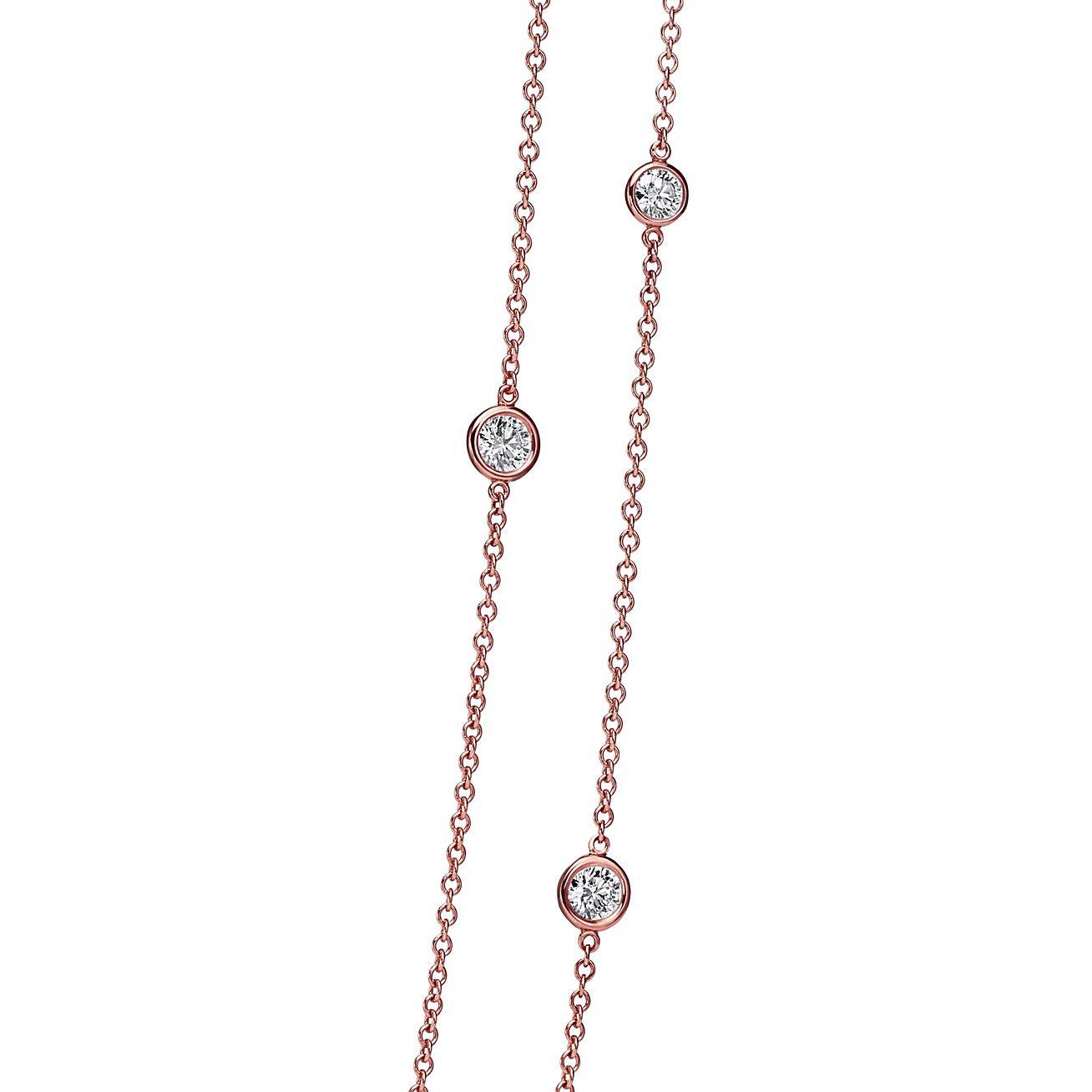 TIFFANY  ELSA PERETTI® DIAMONDS BY THE YARD® SPRINKLE NECKLACE IN ROSE GOLD WITH DIAMONDS