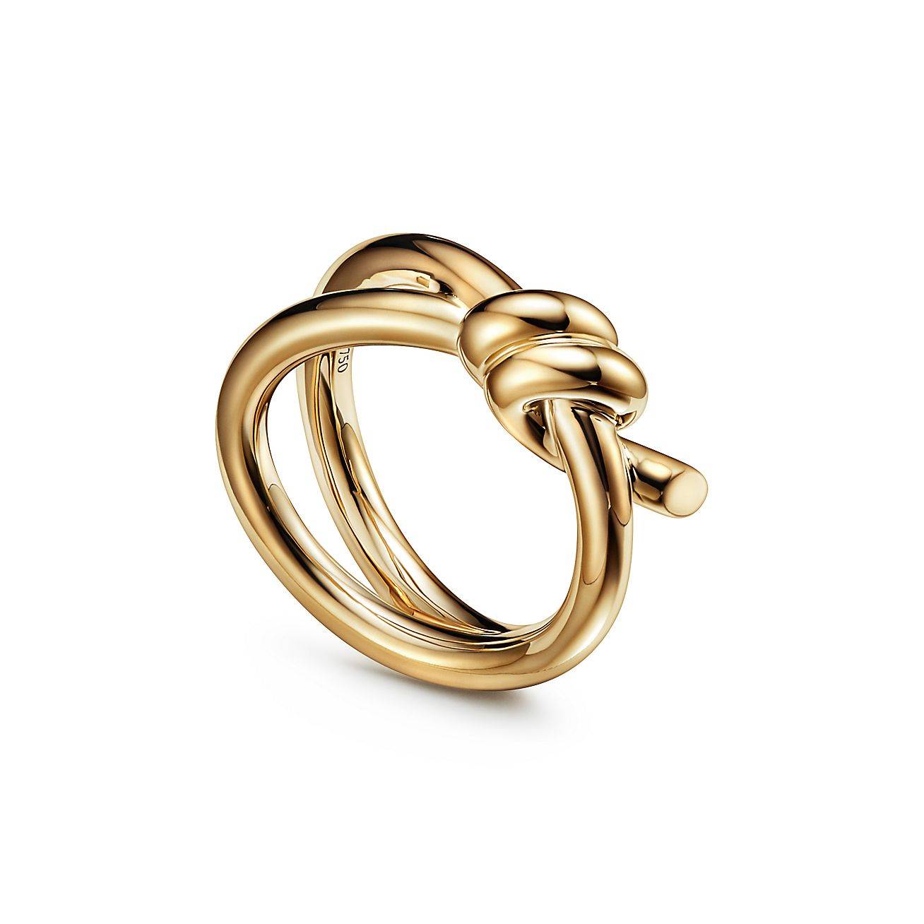 TIFFANY KNOT DOUBLE ROW RING IN YELLOW GOLD