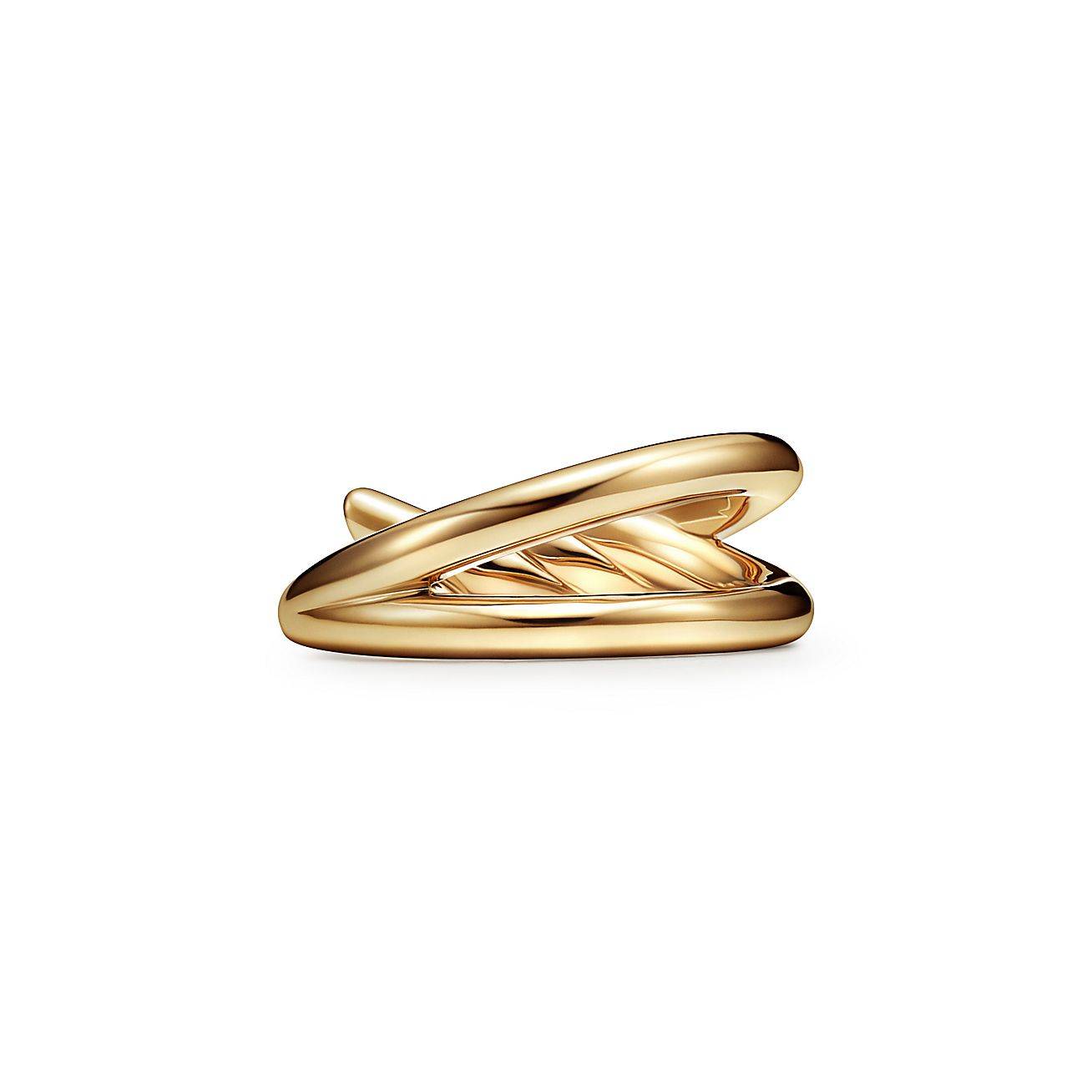 TIFFANY KNOT DOUBLE ROW RING IN YELLOW GOLD