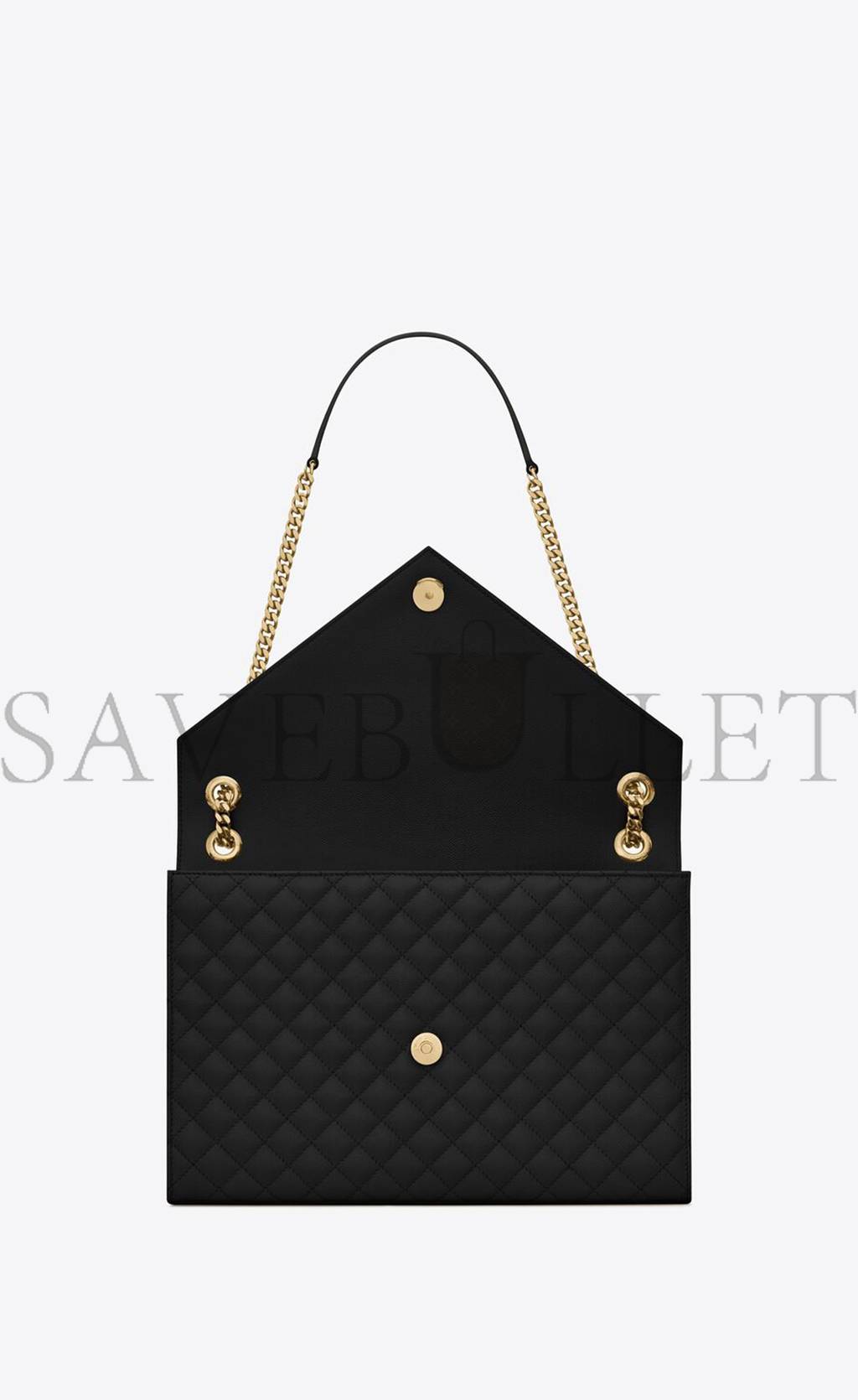 YSL ENVELOPE LARGE BAG IN MIX MATELASS&EACUTE; GRAIN DE POUDRE EMBOSSED LEATHER 600166BOW911000 (31*22*7.5cm)