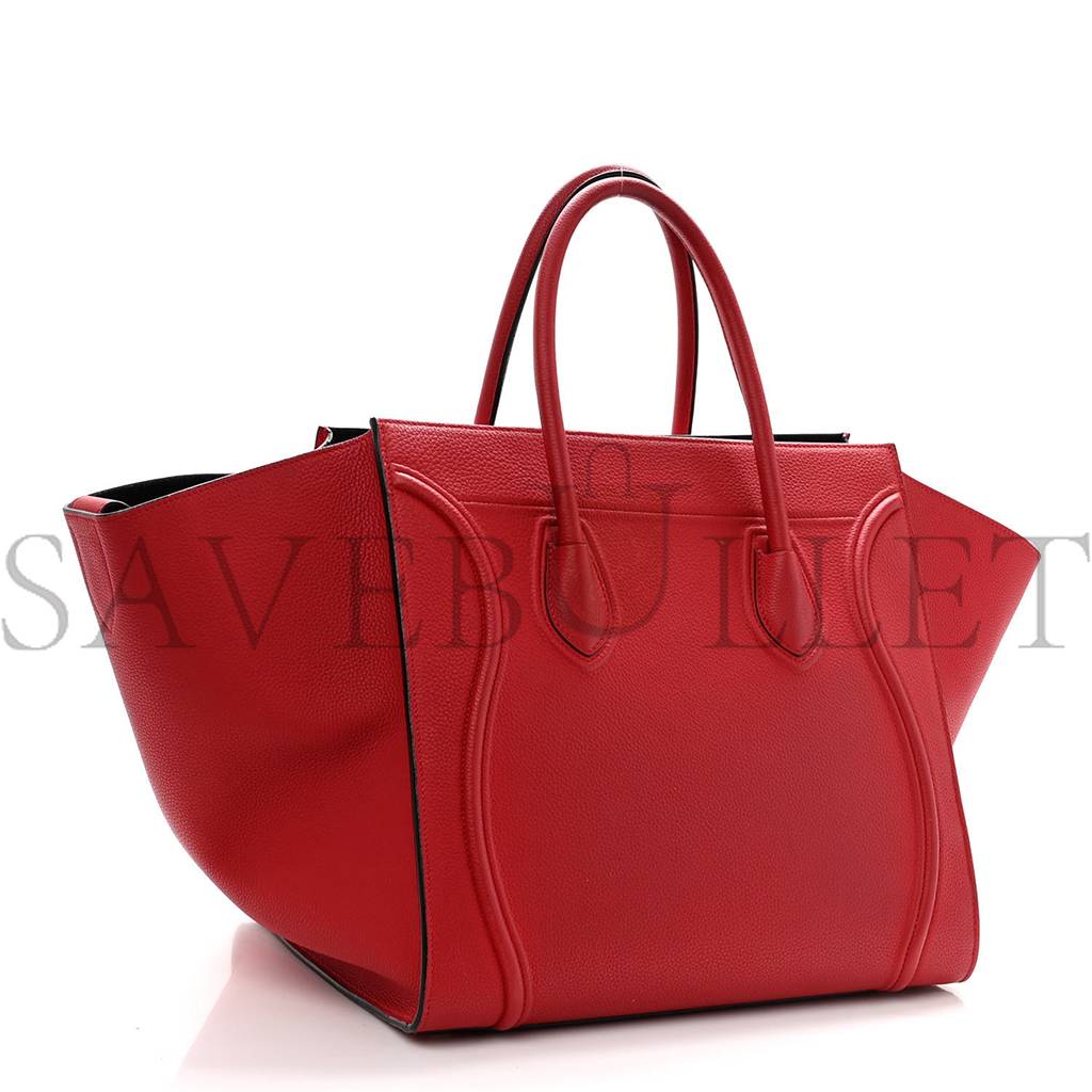 CELINE BABY GRAINED CALFSKIN MEDIUM PHANTOM LUGGAGE CARMIN (30*28*26cm)