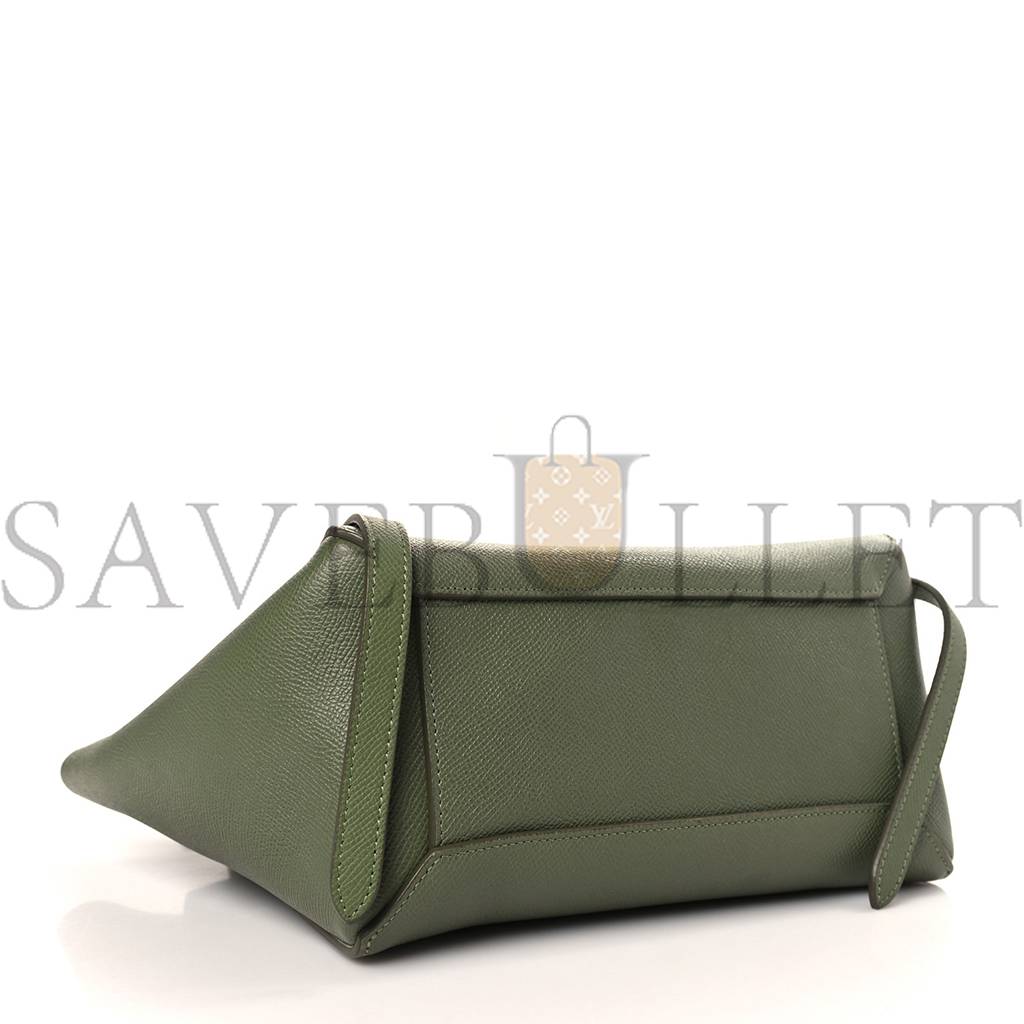 CELINE GRAINED CALFSKIN MICRO BELT BAG ARMY GREEN (23*22*13cm)