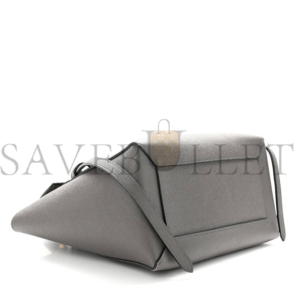 CELINE BABY GRAINED CALFSKIN MICRO BELT BAG GREY (23*22*14cm)