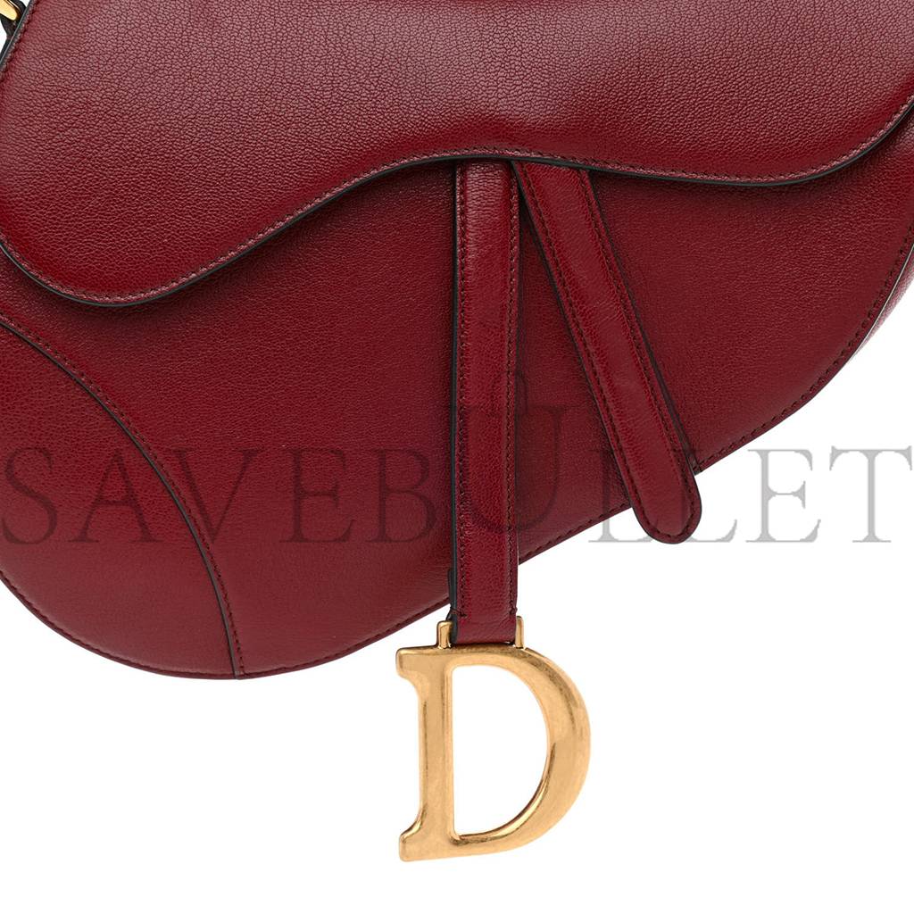 DIOR GRAINED CALFSKIN SADDLE BAG RED (23*20*7cm)