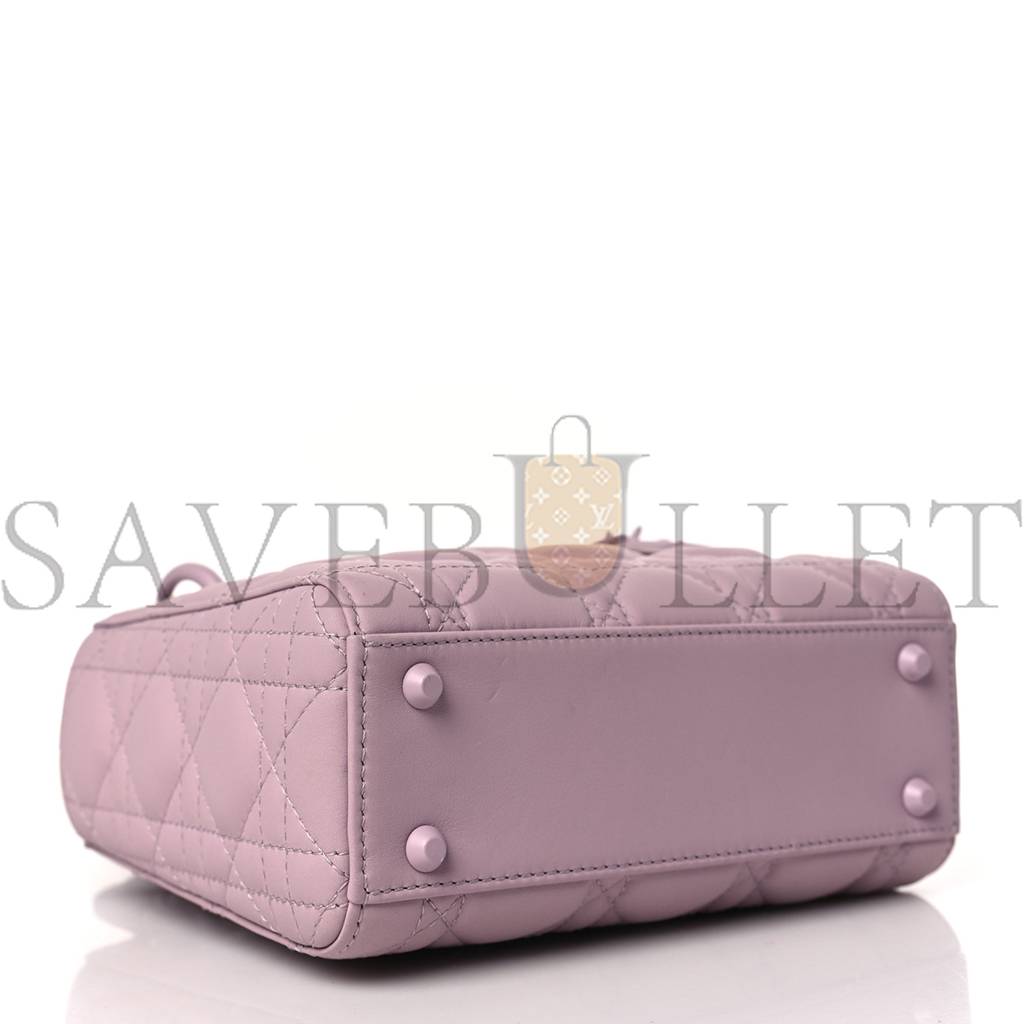 DIOR ULTRA MATTE CALFSKIN CANNAGE MINI LADY DIOR LAVENDER (17*15*7.6cm)