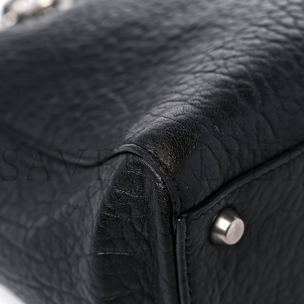 DIOR CANYON GRAINED LAMBSKIN LARGE LADY DIOR BLACK (32*23*12.1cm)