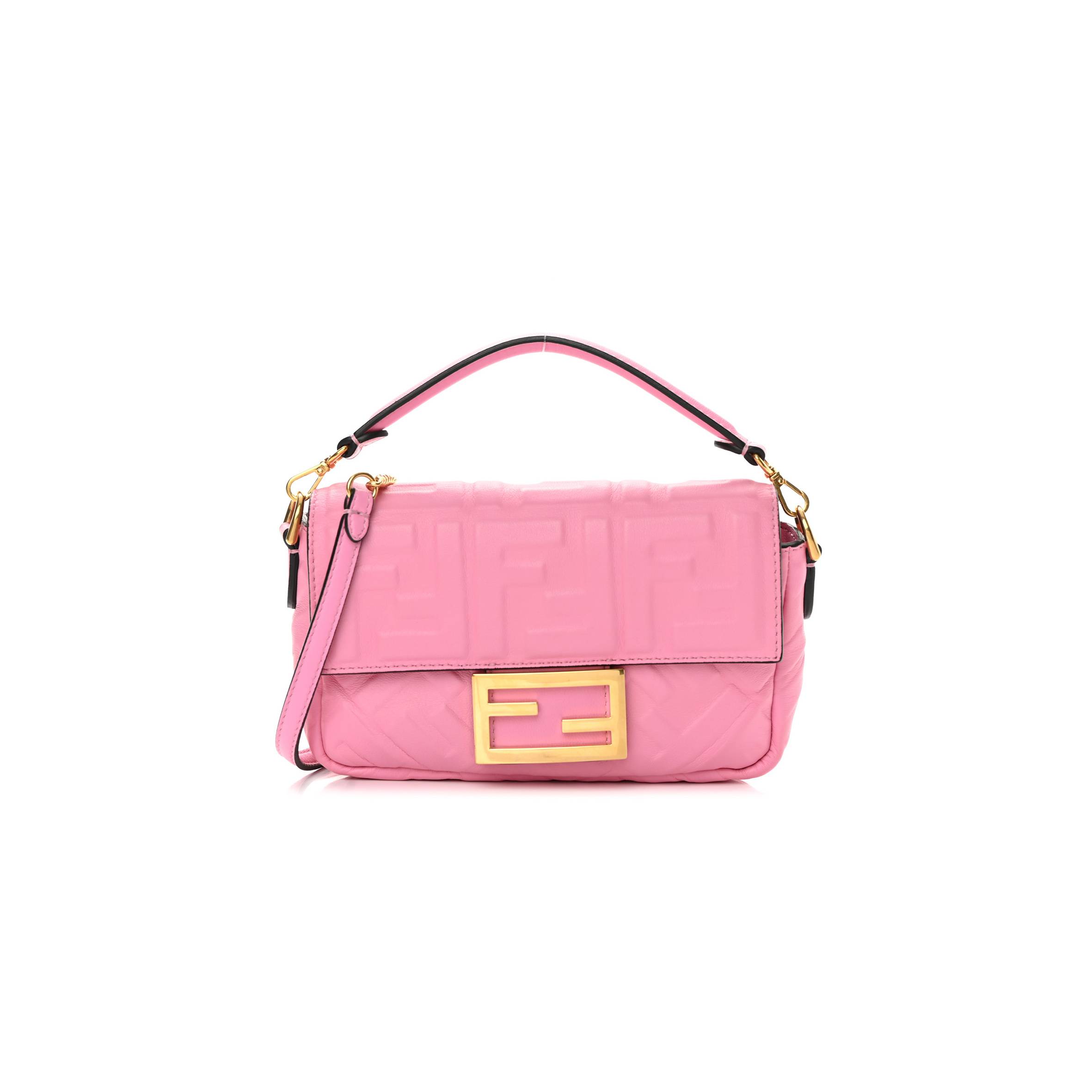 FENDI NAPPA FF 1974 EMBOSSED MINI BAGUETTE LOLLYPOP (18*12*4cm)